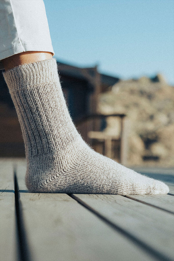 Cushion Wrap Baby Alpaca Socks — beige baby alpaca by Alpaca Collections