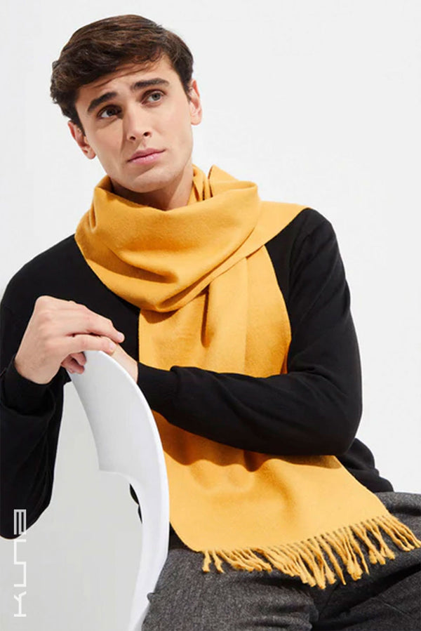 Jamas Royal Alpaca Scarf — Yellow — yellow royal alpaca by Kuna