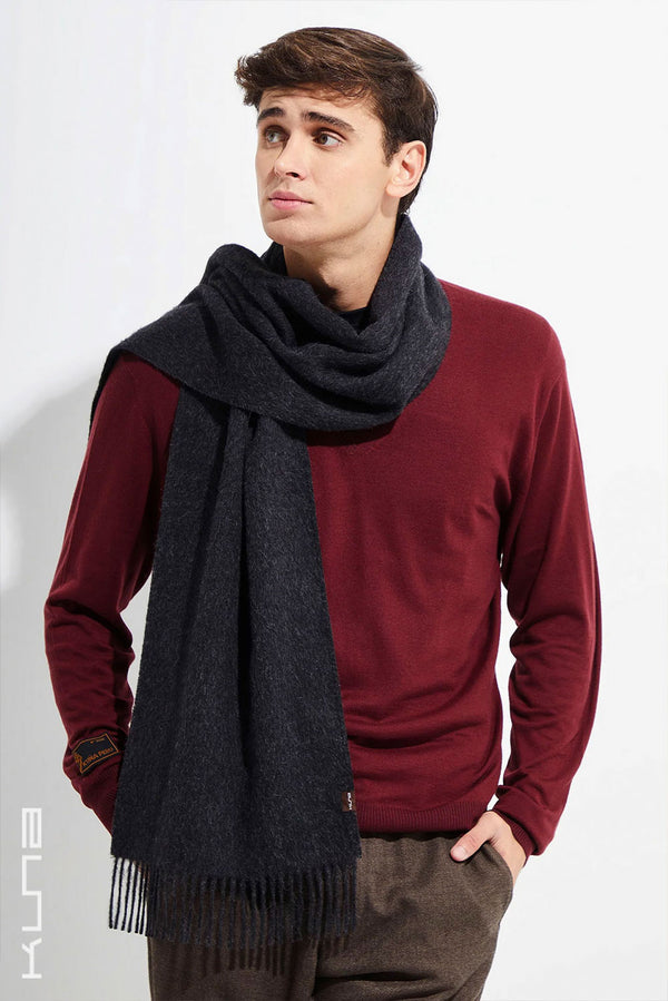 Jamas Royal Alpaca Scarf — Anthracite — anthracite royal alpaca by Kuna