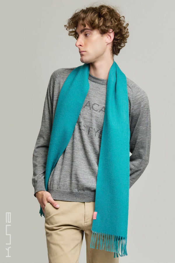 Adrian Baby Alpaca Scarf - 24 — Turquesa Verdoso — Turquoise Verdoso — turquoise verdoso baby alpaca by Kuna