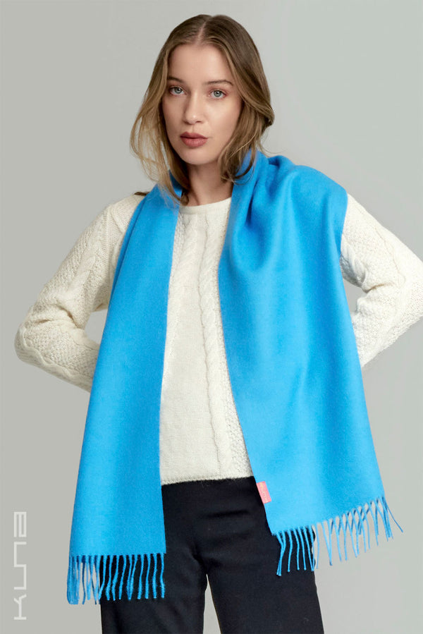 Adrian Baby Alpaca Scarf - 24 — Turquesa — Turquoise — turquoise baby alpaca by Kuna