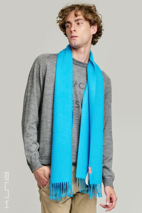 Adrian Baby Alpaca Scarf - 24 — Turquesa — Turquoise — turquoise baby alpaca by Kuna