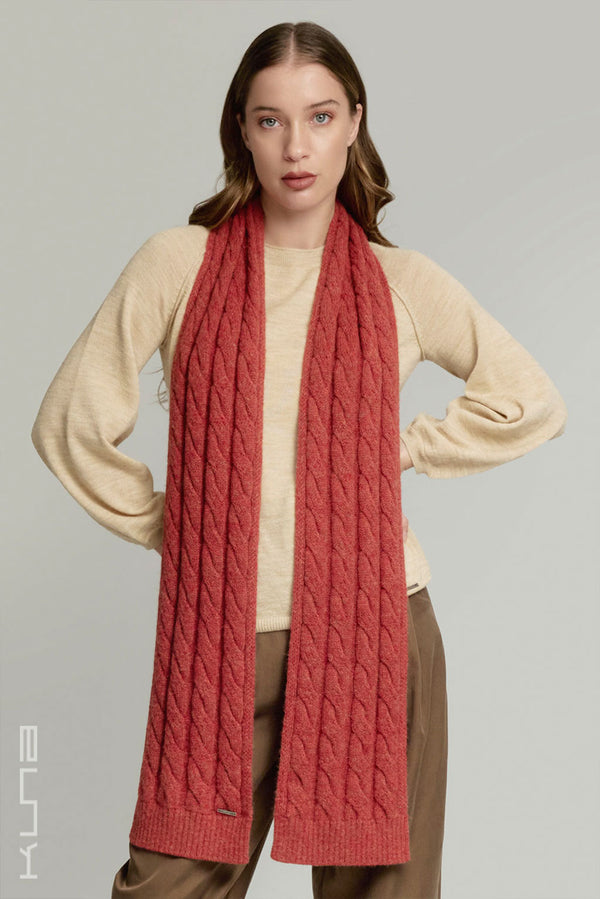 Yarela Baby Alpaca Scarf — orange baby alpaca by Kuna