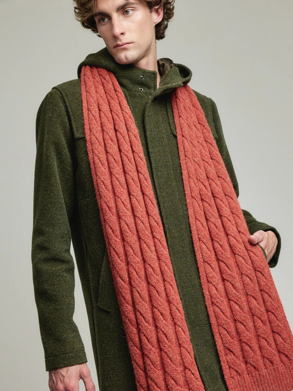 Yarela Baby Alpaca Scarf for Men — orange baby alpaca by Kuna