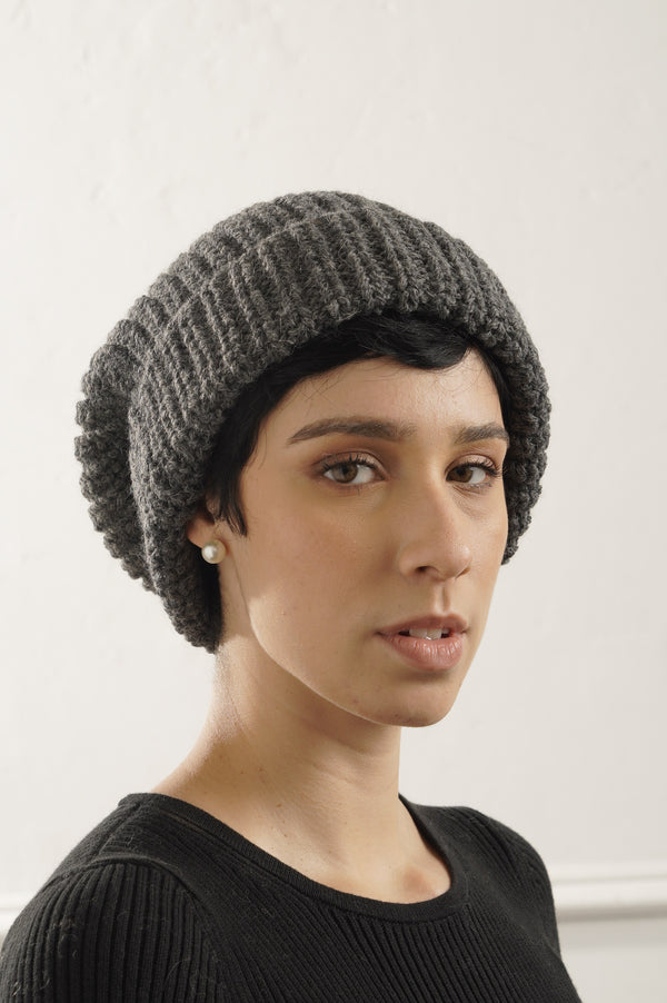Khloe Alpaca Hat — Dark Grey — dark grey alpaca by Alpaca Collections