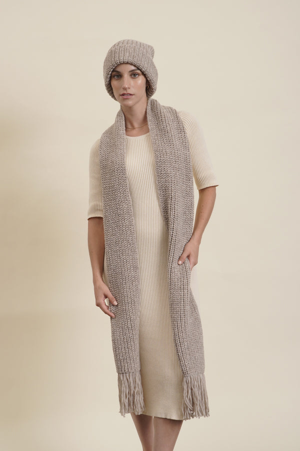 Khloe Alpaca Scarf — Beige — beige alpaca by Alpaca Collections