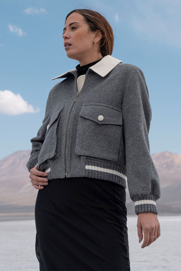 Dennise Baby Alpaca Jacket — grey baby alpaca by Alpaca Collections