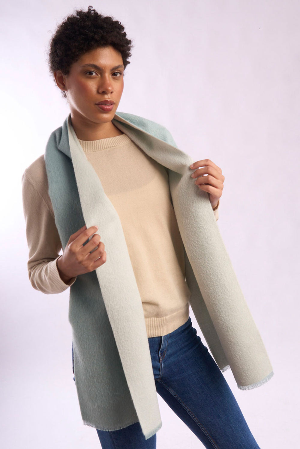 Double-Sided Baby Alpaca Suri Scarf