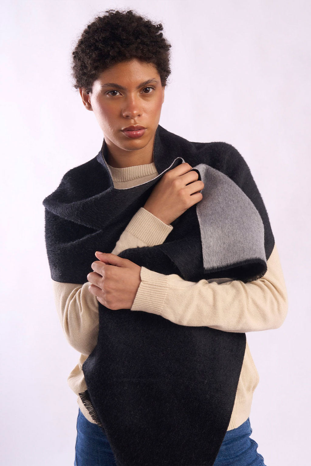Double-Sided Baby Alpaca Suri Scarf – Alpaca Collections