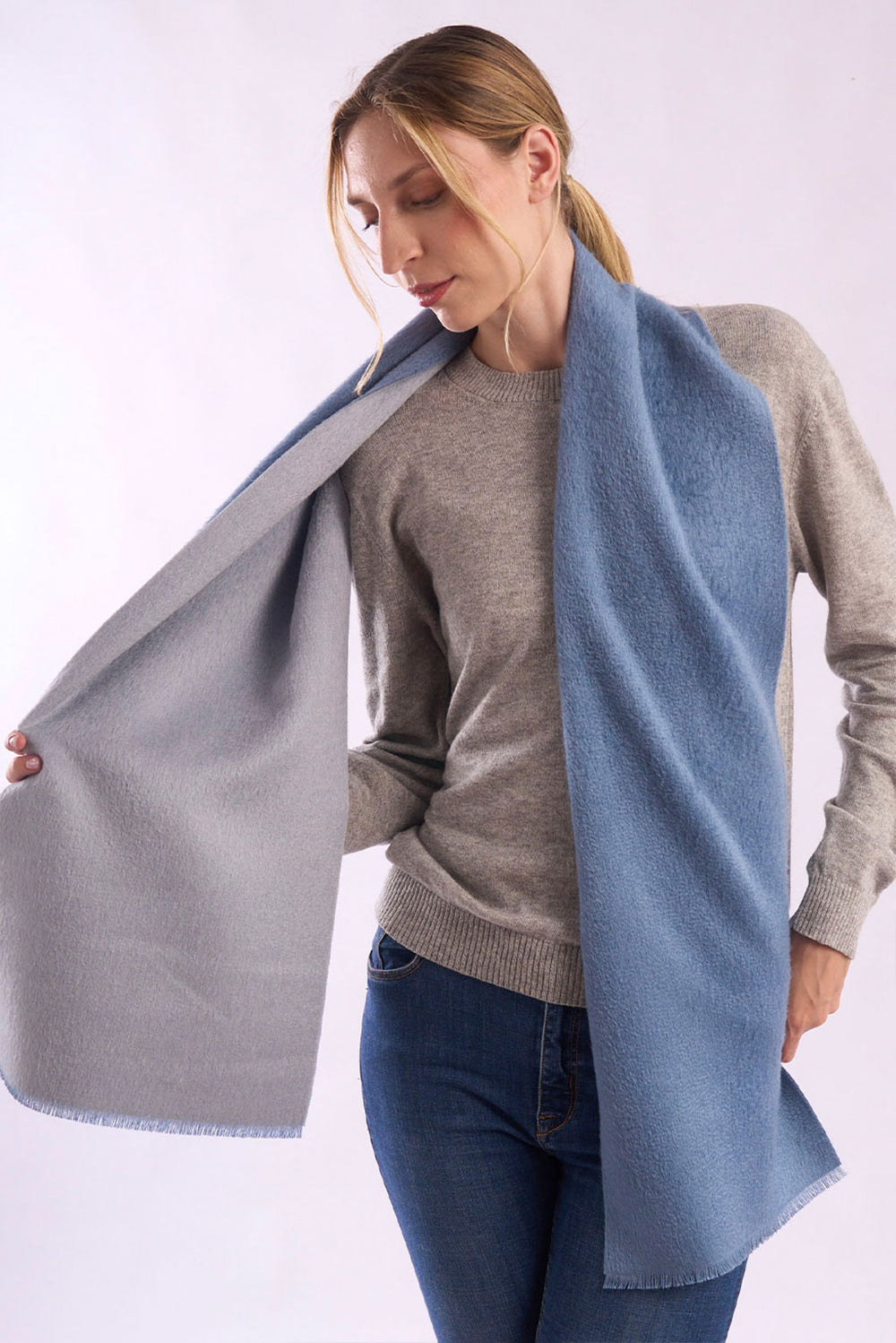 Double-Sided Baby Alpaca Suri Scarf