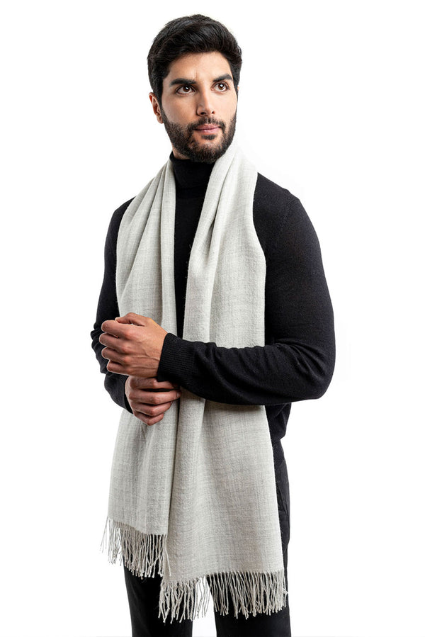 Eco Classic Baby Alpaca Shawl — Light Grey — light grey baby alpaca by Alpaca Collections