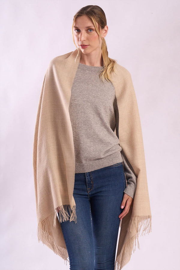 Eco Classic Baby Alpaca Wrap/Scarf — Light Beige — light beige baby alpaca by Alpaca Collections