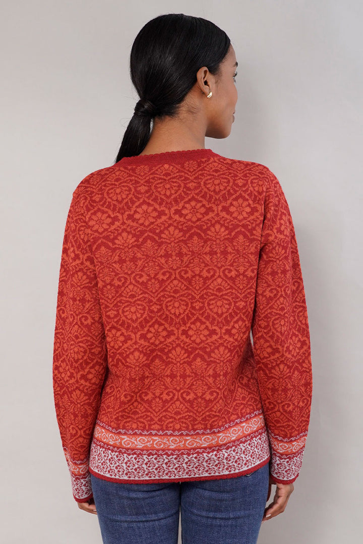 Flowers Alpaca Cardigan