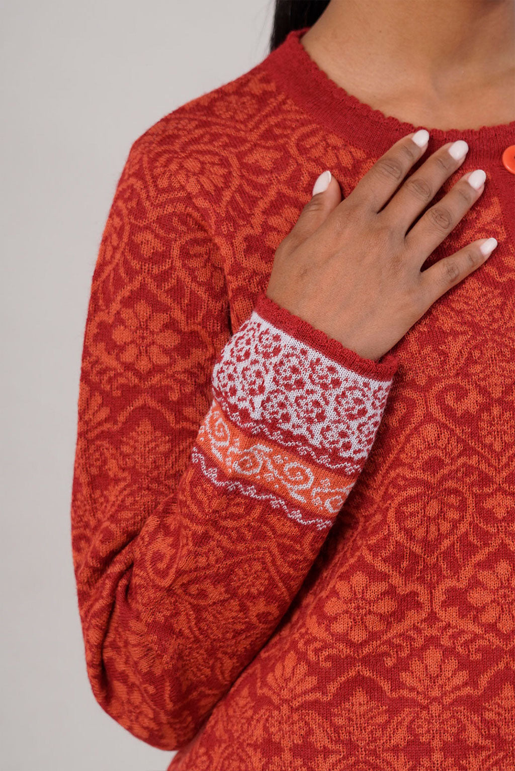 Flowers Alpaca Cardigan