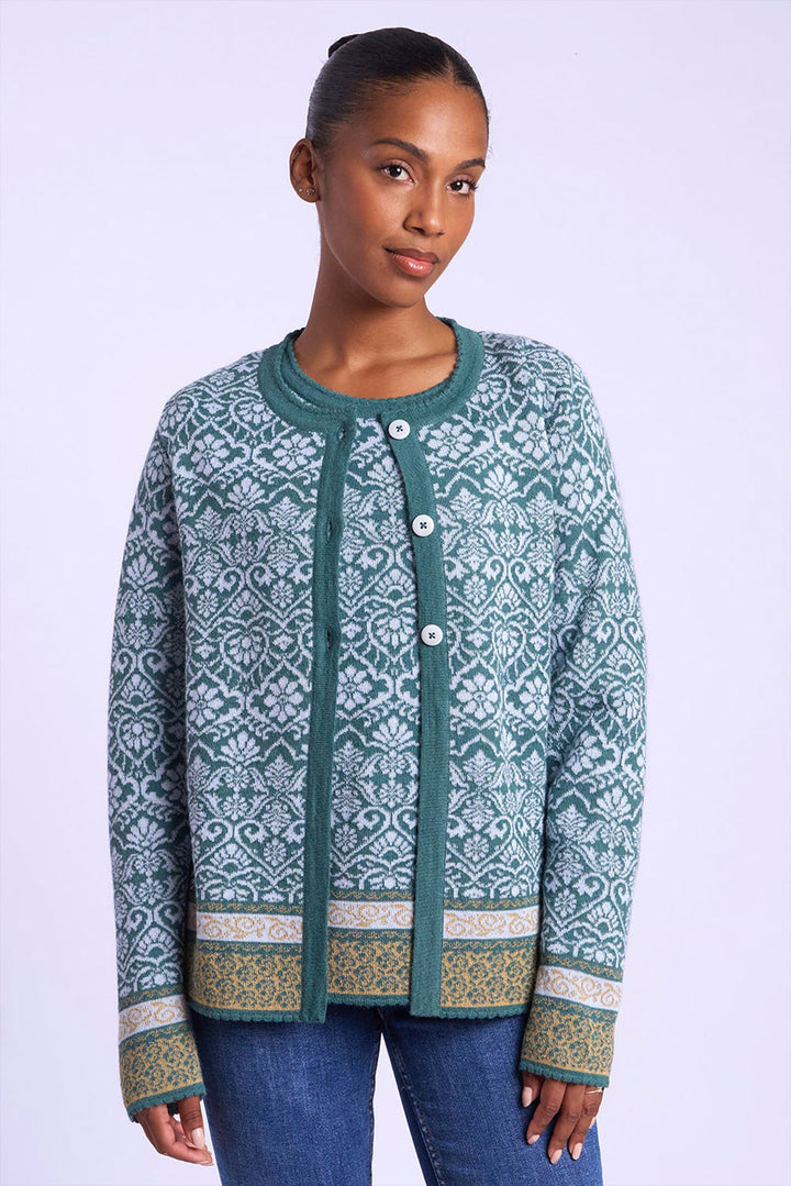 Flowers Alpaca Cardigan