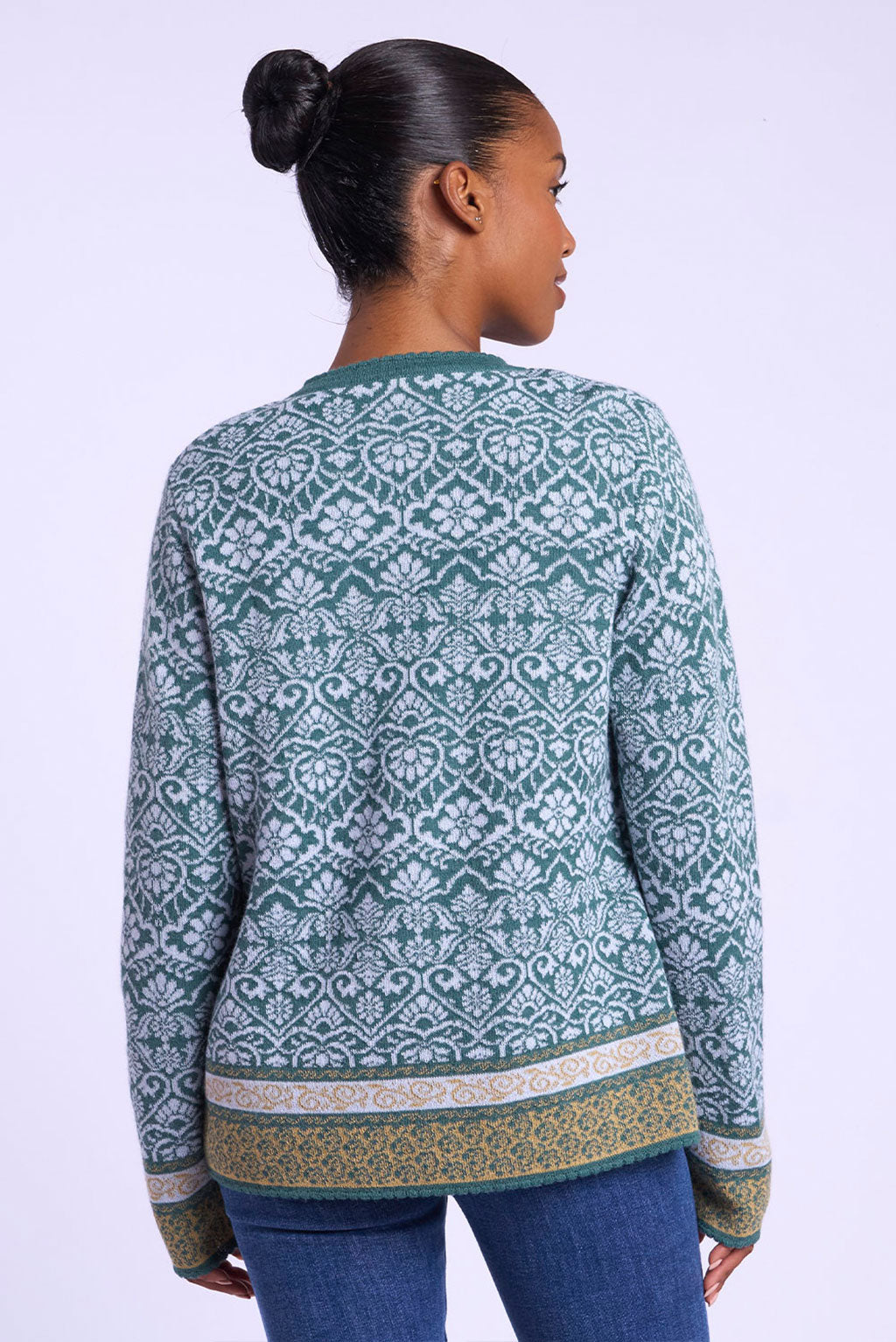 Flowers Alpaca Cardigan