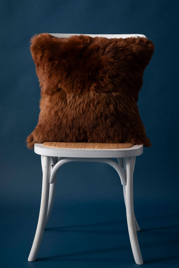 Suri Alpaca Fur Pillow Cover — Brown — brown alpaca by Alpaca Collections
