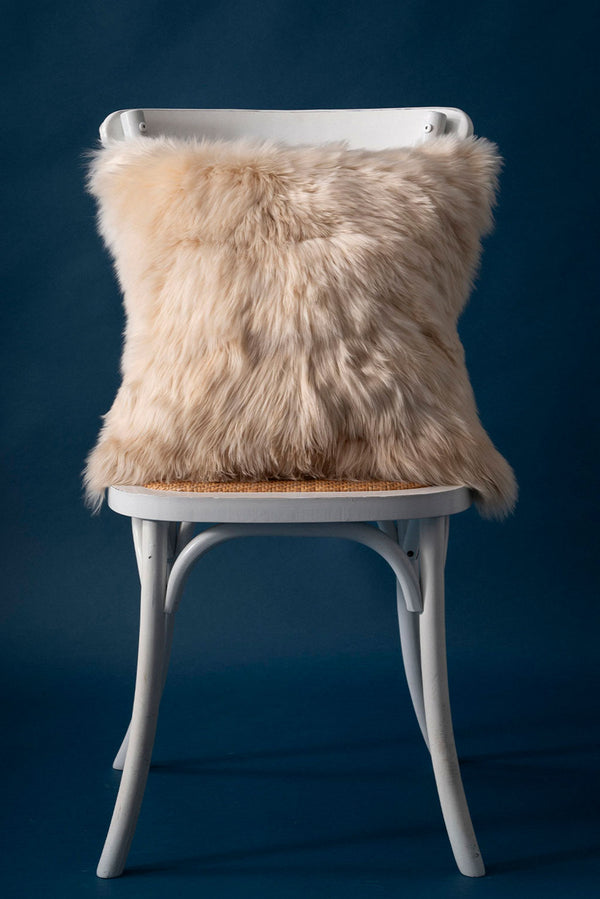 Suri Alpaca Fur Pillow Cover — Beige — beige alpaca by Alpaca Collections