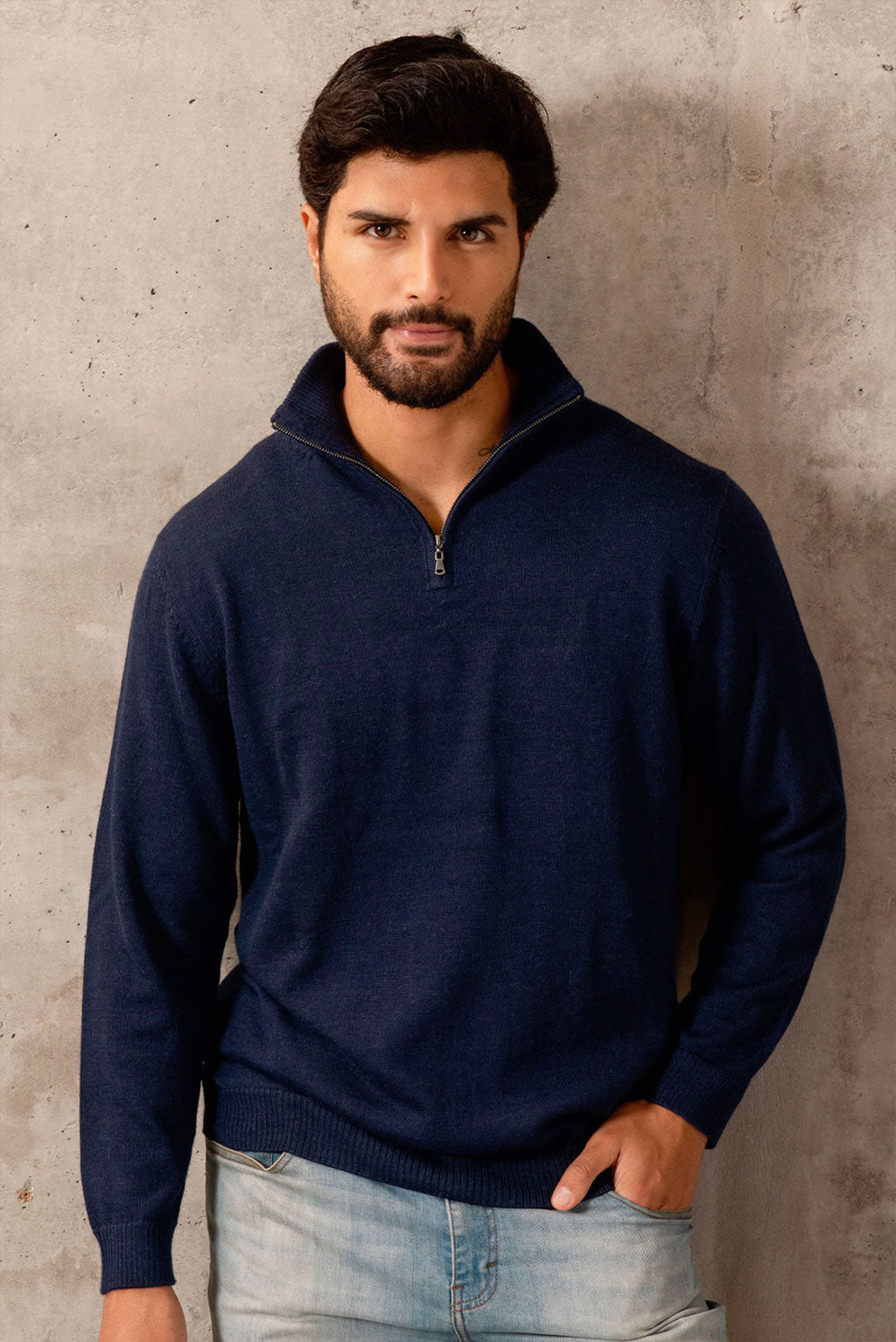 Men's Half-Zip Royal Alpaca Sweater – Alpaca Collections