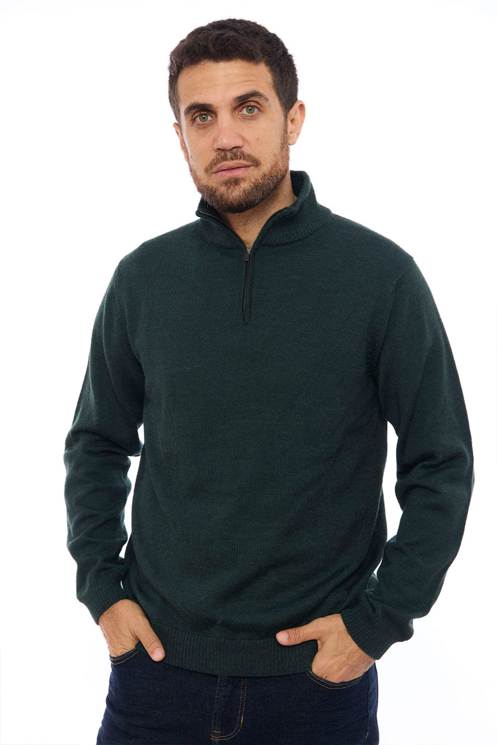 Men's Half-Zip Royal Alpaca Sweater