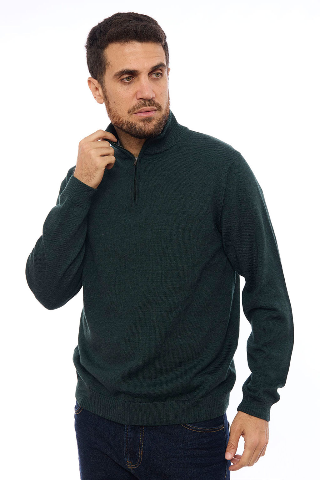 Men's Half-Zip Royal Alpaca Sweater
