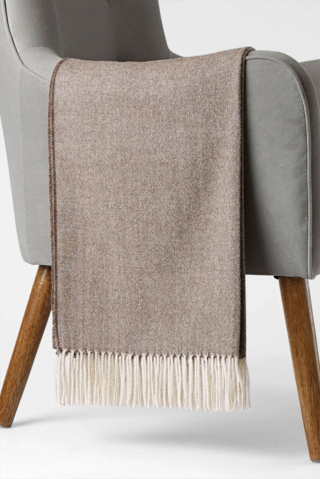 Fine Herringbone Baby Alpaca Blanket