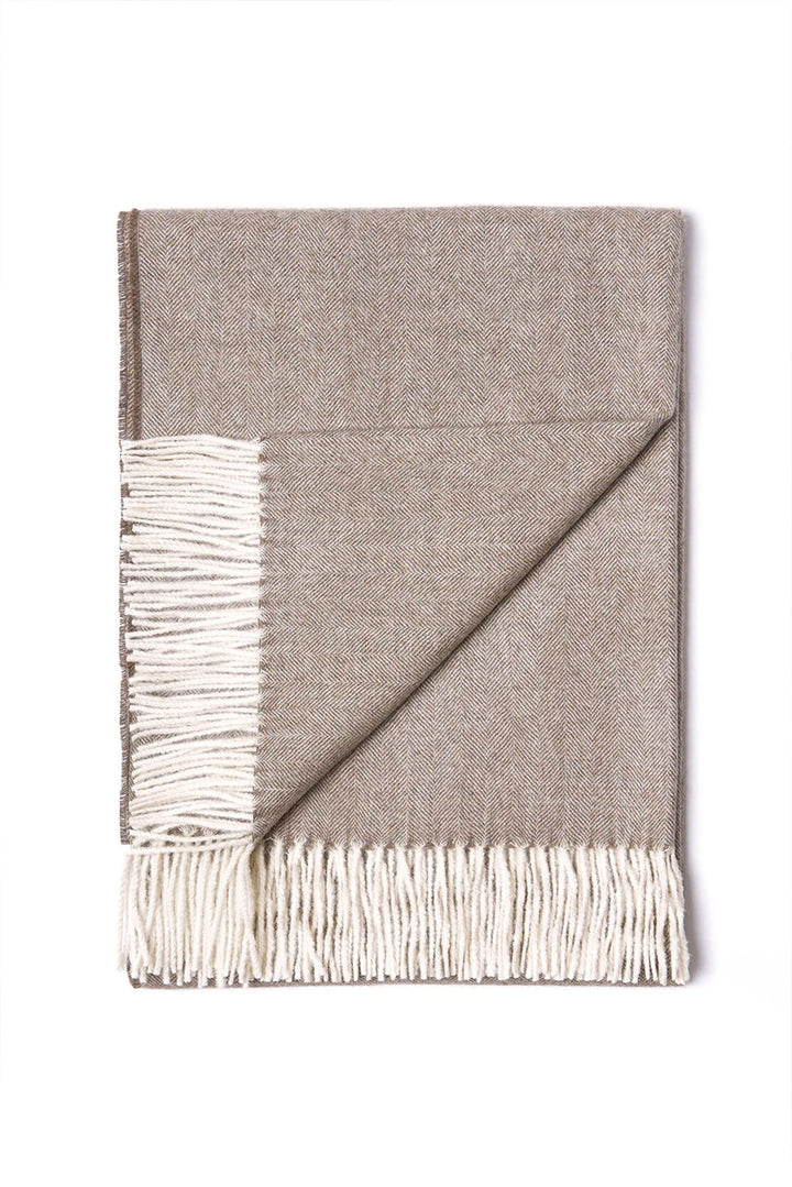 Fine Herringbone Baby Alpaca Blanket