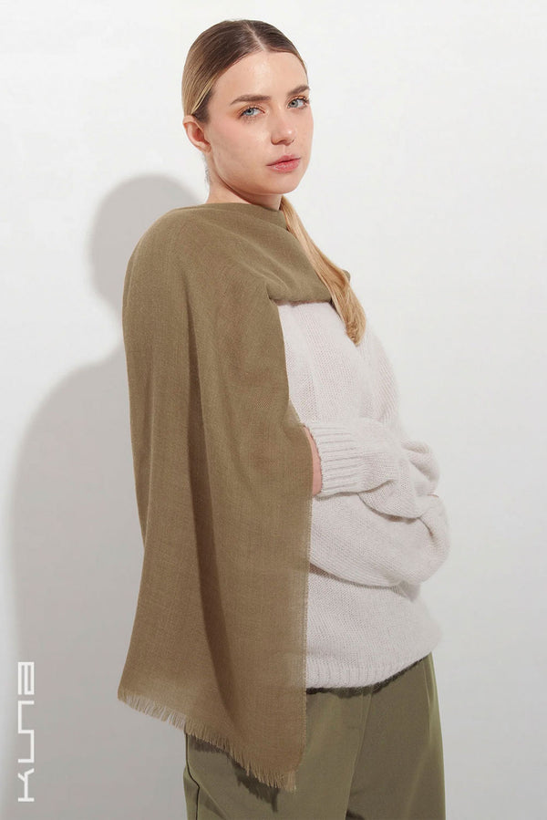 Amareto Baby Alpaca Wrap/Scarf — Brown — brown baby alpaca by Kuna