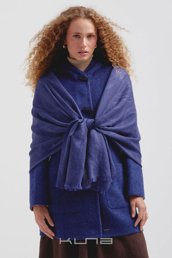 Canvas Baby Alpaca & Silk Wrap/Scarf — Azul — blue baby alpaca by Kuna