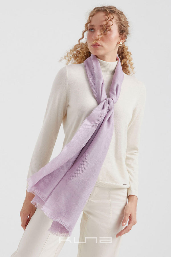 Canvas Baby Alpaca & Silk Wrap/Scarf — Lila — lilac baby alpaca by Kuna