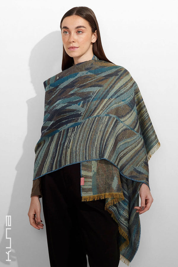 Zubi Baby Alpaca & Silk Wrap/Scarf — Turquesa — turquoise baby alpaca by Kuna
