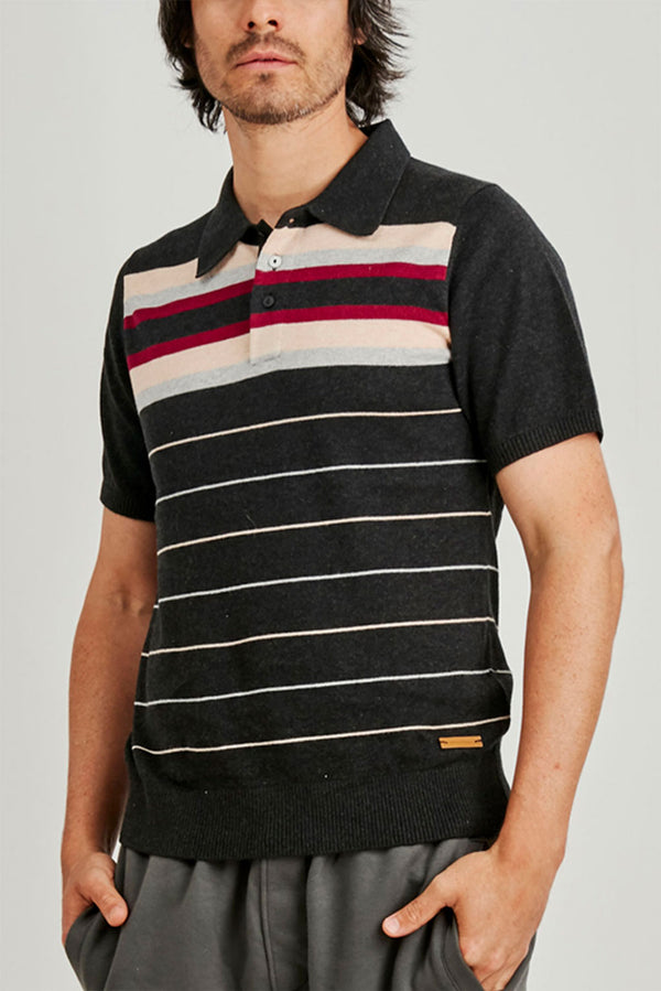 Ibiza Organic Cotton Polo Shirt — Charcoal — charcoal alpaca by Anntarah