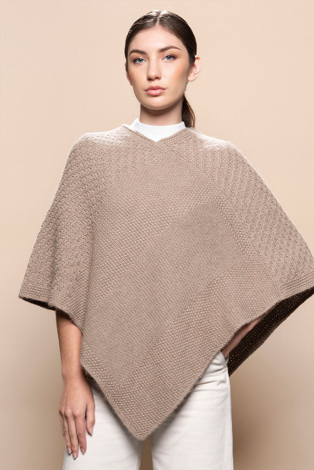 Textured Baby Alpaca Poncho