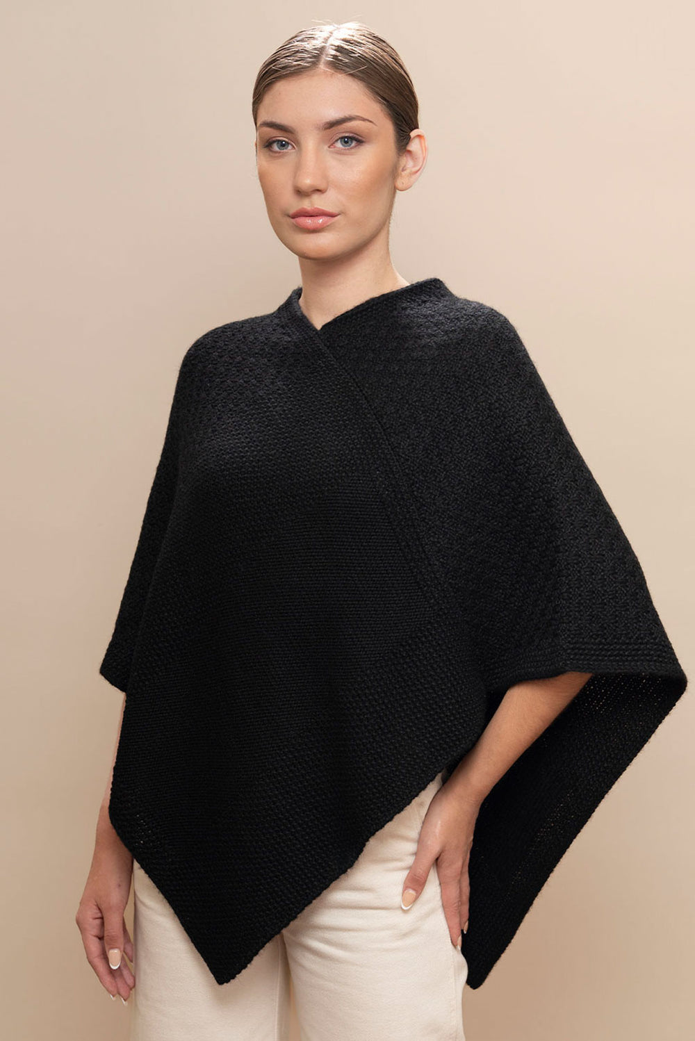 Textured Baby Alpaca Poncho