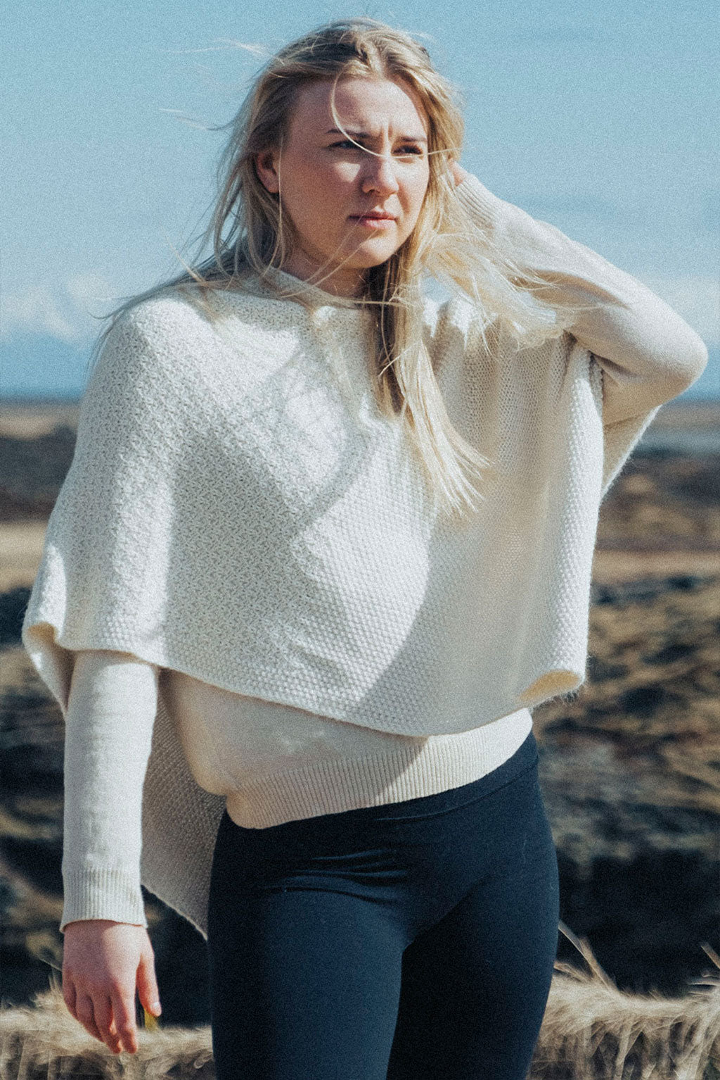 Textured Baby Alpaca Poncho