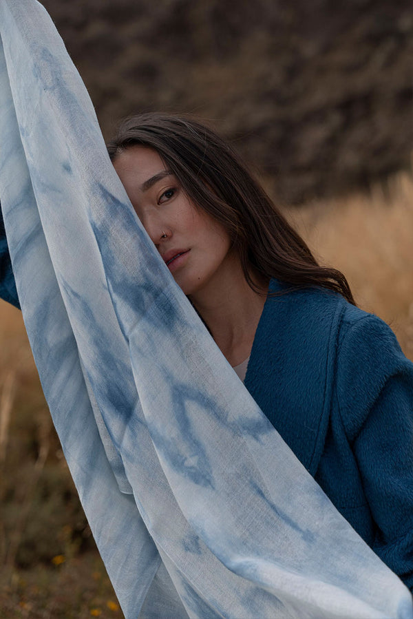 Kate Royal Alpaca Shawl — Baby Blue — baby blue royal alpaca by Alpaca Collections