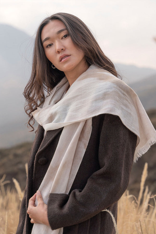 Kate Royal Alpaca Wrap/Scarf — Natural — natural royal alpaca by Alpaca Collections