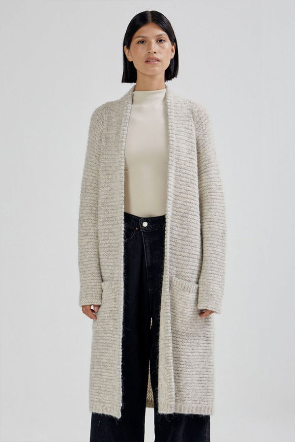Kenia Alpaca Cardigan — light grey alpaca by Kero
