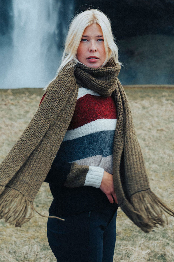 Khloe Alpaca Scarf — Military Green — military green alpaca by Alpaca Collections
