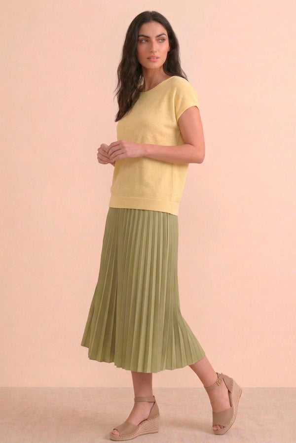 Short Sleeve Organic Cotton Top — Yellow — yellow alpaca by Anntarah