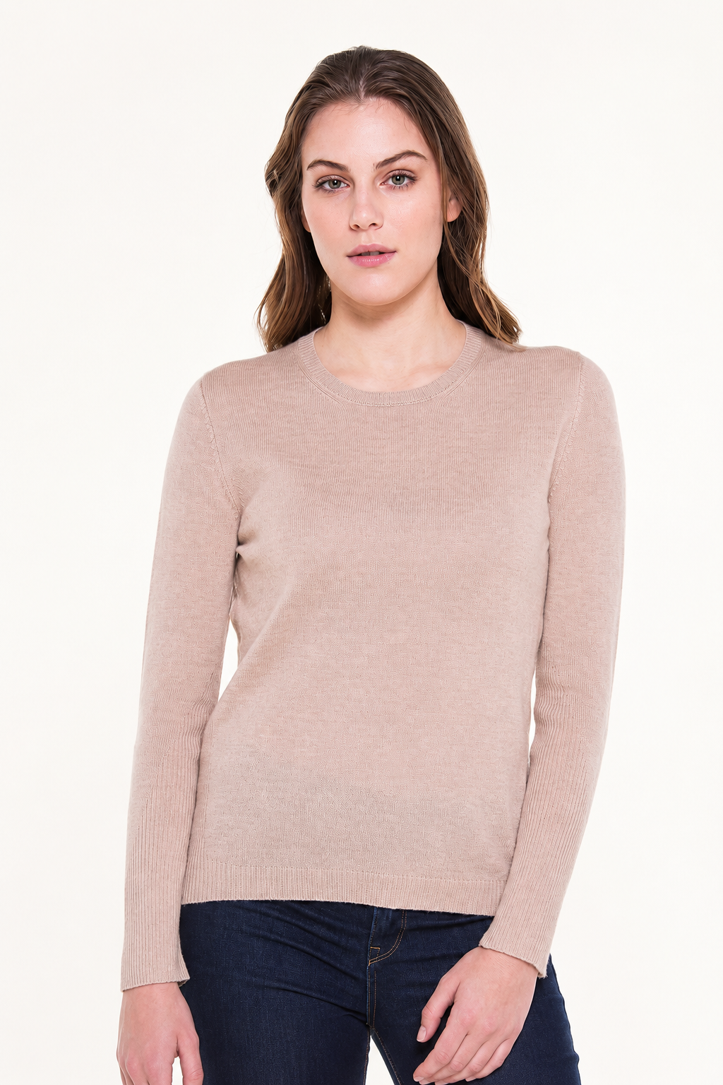 Briana Leichter Cashllama-Pullover mit Rundhalsausschnitt