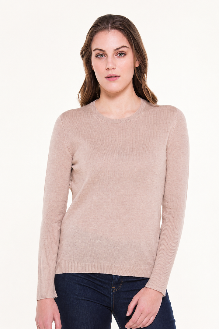 Briana Leichter Cashllama-Pullover mit Rundhalsausschnitt