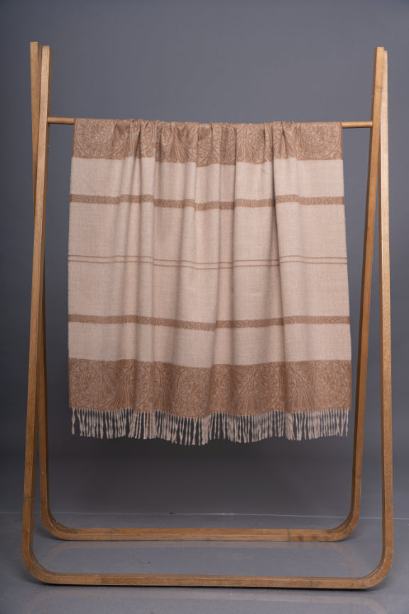 Jacquard Striped Baby Alpaca Blanket