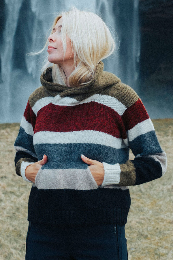 Mabel Alpaca Hoodie — multicolor alpaca by Alpaca Collections
