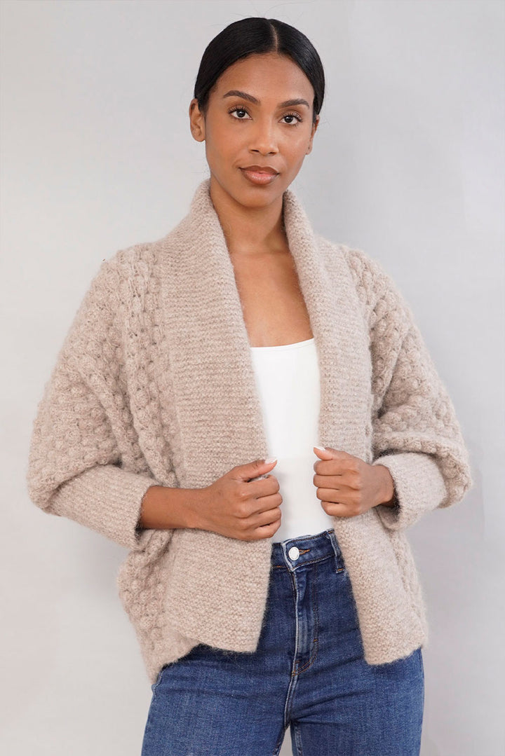 Madeleine Patterned Handknit Alpaca Cardigan