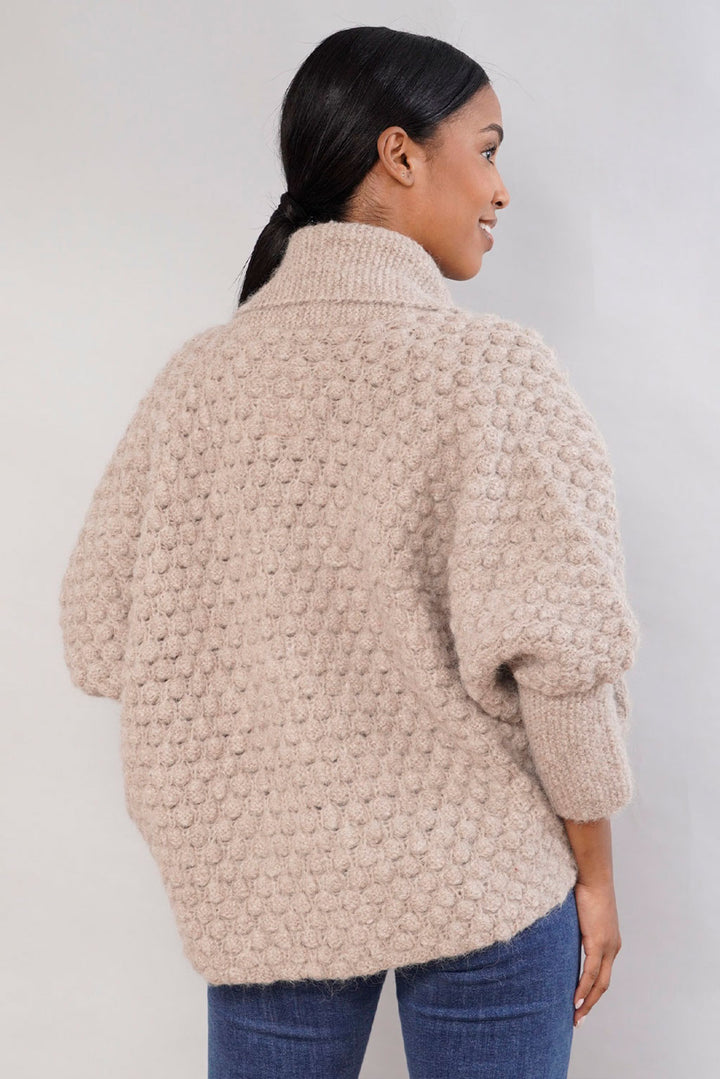 Madeleine Patterned Handknit Alpaca Cardigan