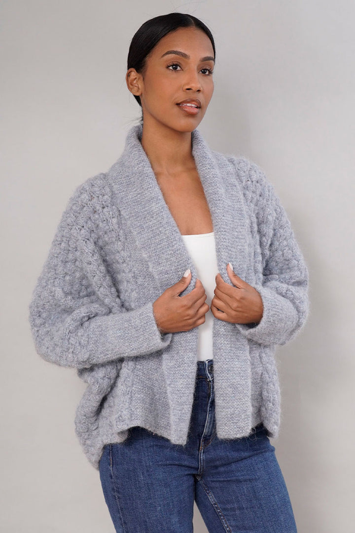 Madeleine Patterned Handknit Alpaca Cardigan