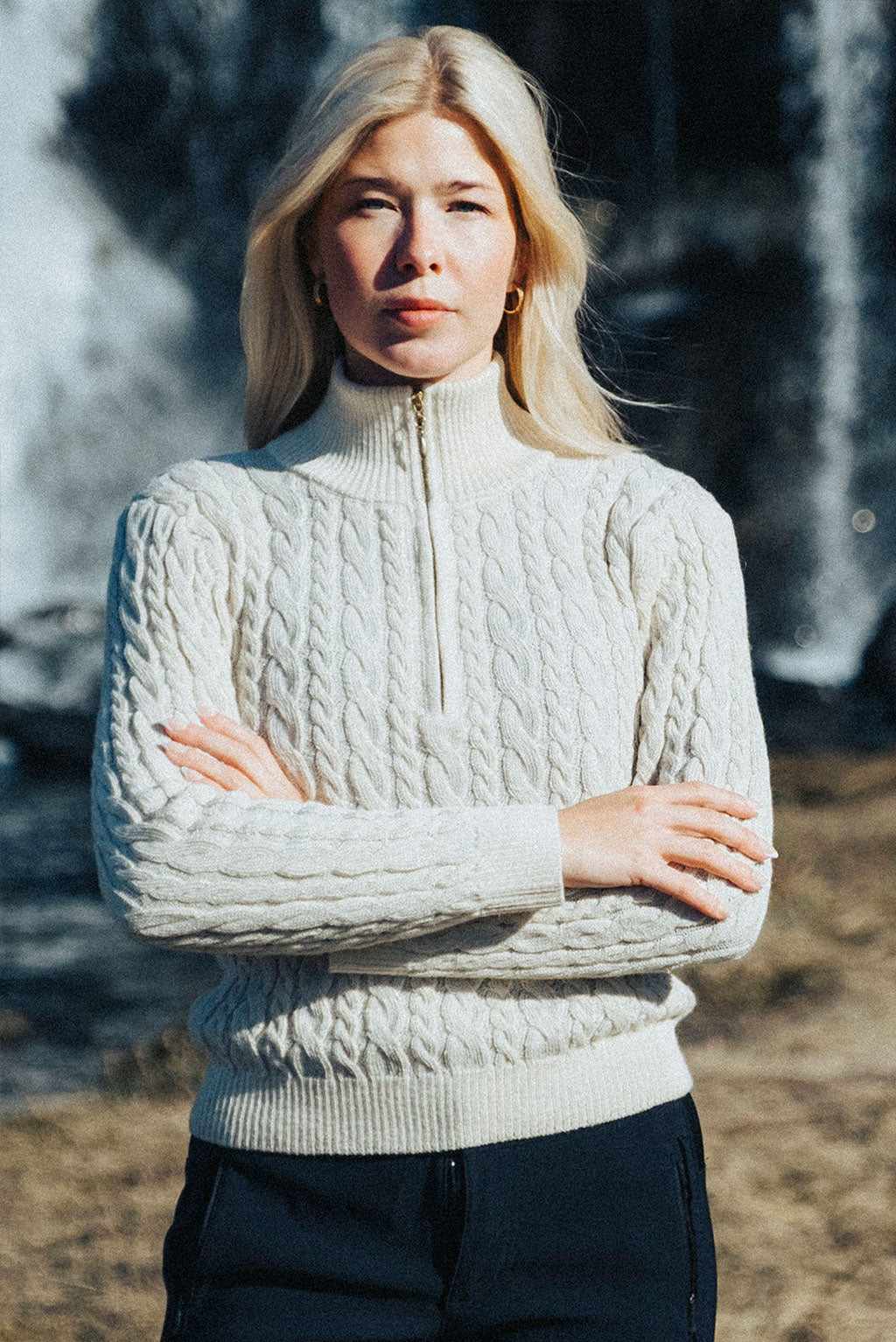 Madeline Half-Zip Baby Alpaca Sweater