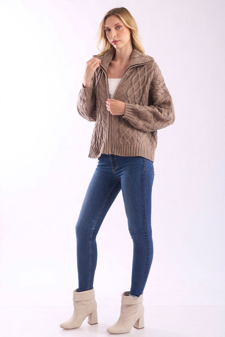 Madette Full-Zip Cotton Cardigan