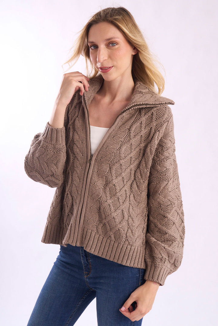 Madette Full-Zip Cotton Cardigan